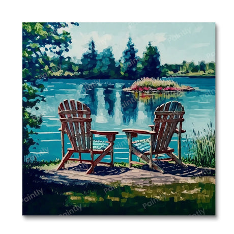 Chairs by the Lake V (Diamond Painting) Diamond Painting kit
