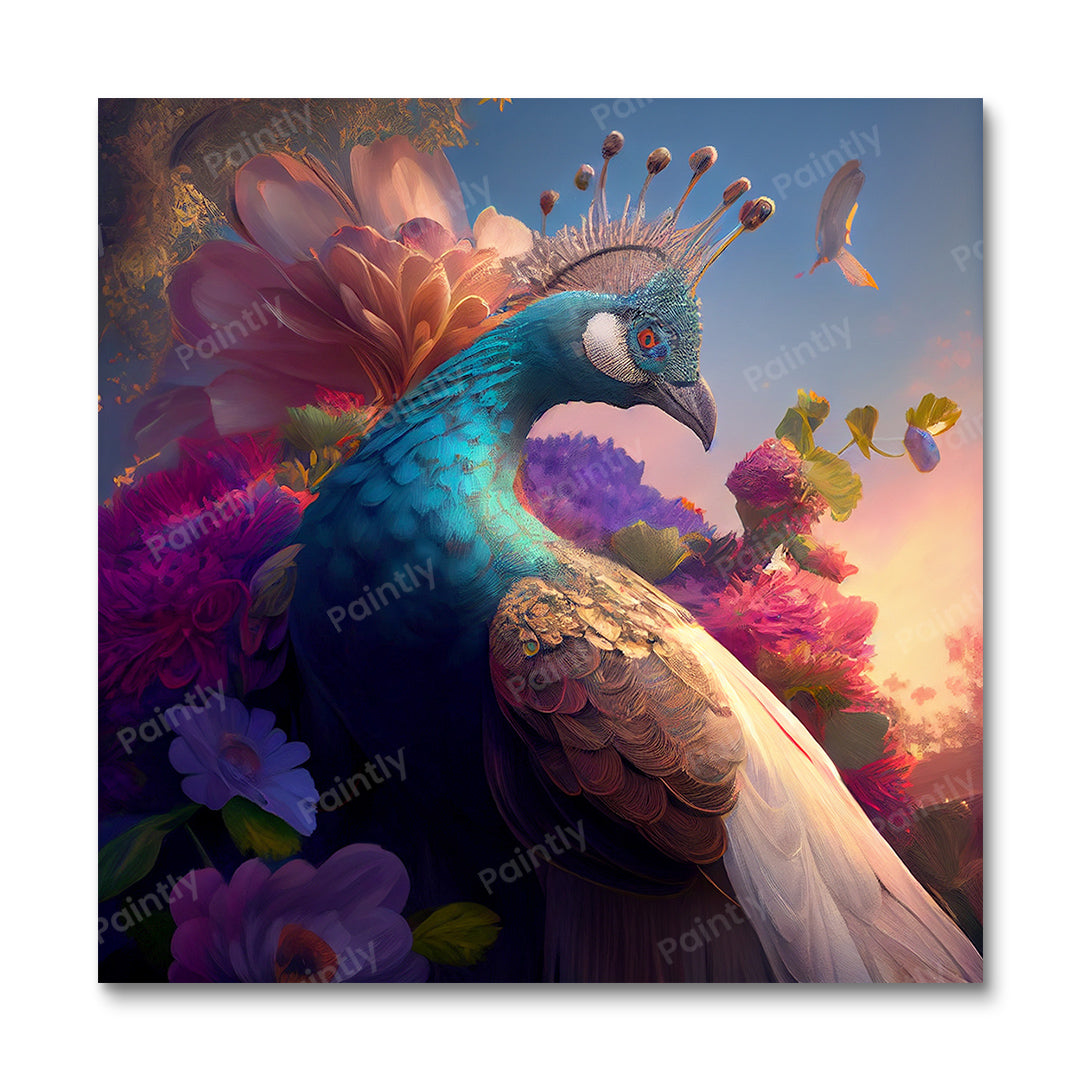 Floral Peacock II (Diamond Painting)