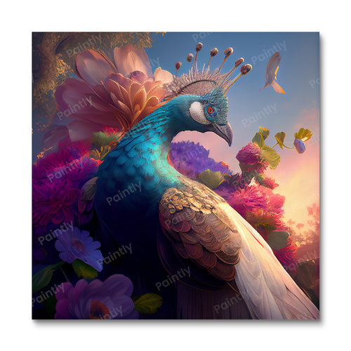 Floral Peacock II (Diamond Painting)