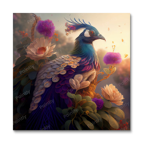 Floral Peacock I (Diamond Painting) Diamond Painting kit