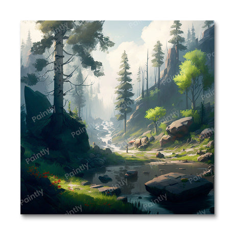 Little Creek Forrest I (Diamond Painting) Diamond Painting kit