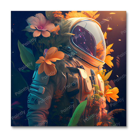 Floral Astronaut (Diamond Painting) Diamond Painting kit