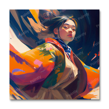Vibrant Kumiko (Board Canvas) People Paint by Numbers kit