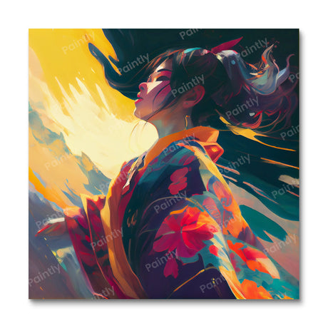 Vibrant Mika (Board Canvas) People Paint by Numbers kit