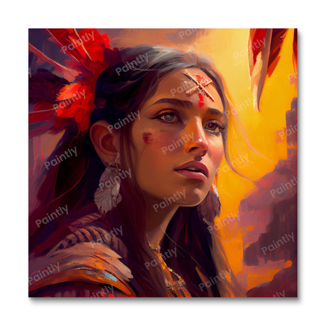Red Indian Beauty III (Diamond Painting) Diamond Painting kit