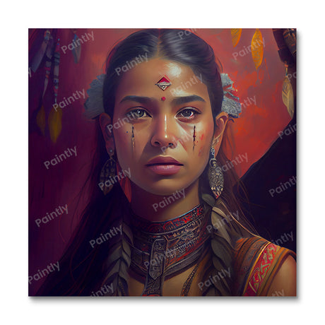 Red Indian Beauty II (Diamond Painting) Diamond Painting kit
