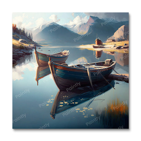 Braies Lake Italy V Boats Paint by Numbers kit