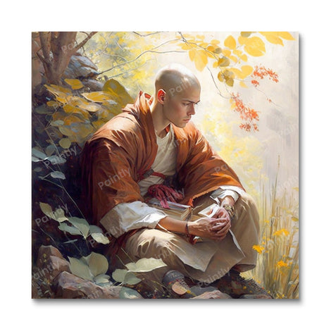 Unwavering Focus Monk I (Board Canvas) Spiritual Paint by Numbers kit