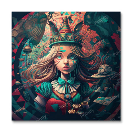 Trippy Alice in Wonderland II (Board Canvas) People Paint by Numbers kit
