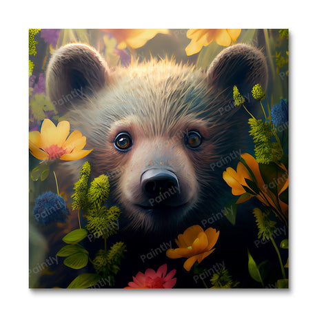 Floral Bear Cub I by Kian (Diamond Painting) Diamond Painting kit