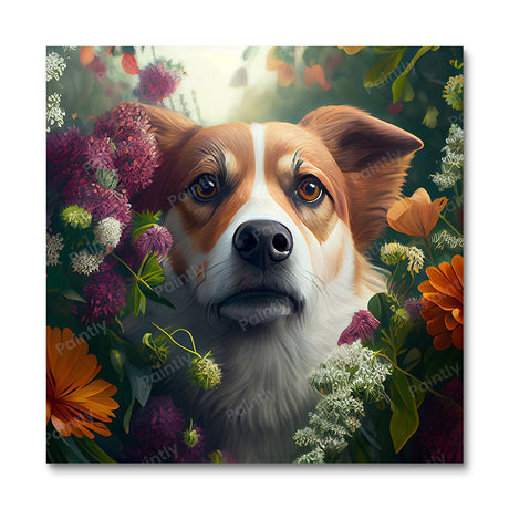 Floral Dog II by Kian (Diamond Painting) Diamond Painting kit