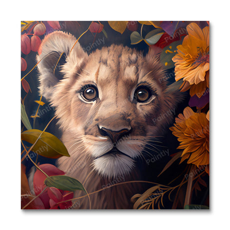 Floral Lion Cub II by Kian (Diamond Painting) Diamond Painting kit