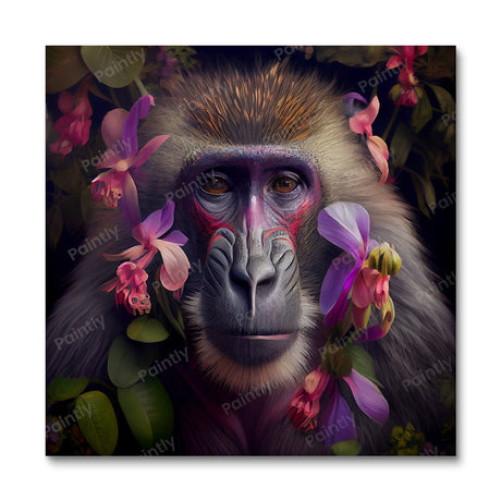 Floral Baboon II by Kian (Diamond Painting) Diamond Painting kit