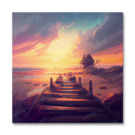 Dramatic Beach Boardwalk I (Diamond Painting) Diamond Painting kit
