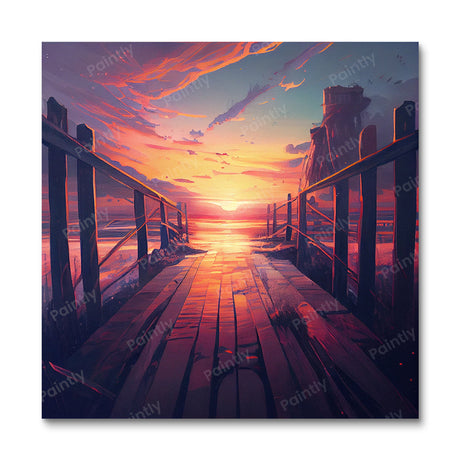 Dramatic Beach Boardwalk III (Diamond Painting) Diamond Painting kit