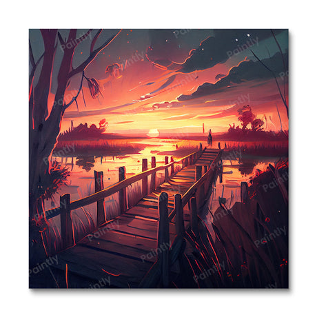 Dramatic Lake Boardwalk I (Diamond Painting) Diamond Painting kit