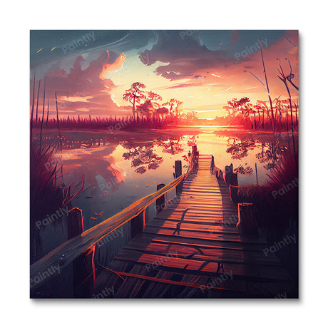 Dramatic Lake Boardwalk III (Diamond Painting) Diamond Painting kit
