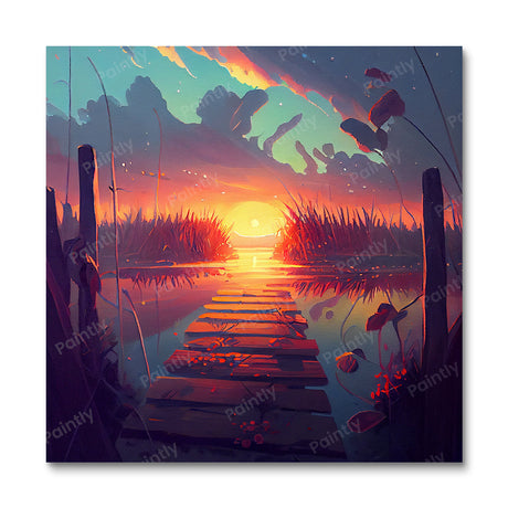 Dramatic Lake Boardwalk IV (Diamond Painting) Diamond Painting kit