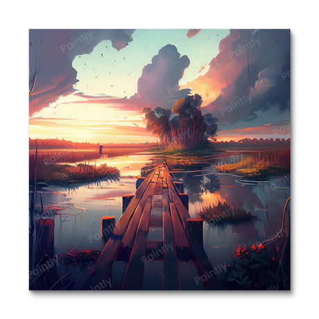 Dramatic Lake Boardwalk V (Diamond Painting) Diamond Painting kit