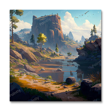 Stream by the Canyon (Diamond Painting) Diamond Painting kit