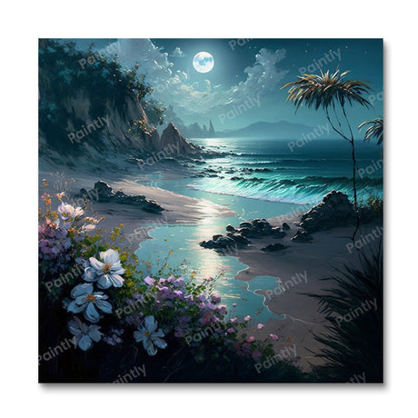 Moonlit Tropical Bliss II (Diamond Painting) Diamond Painting kit