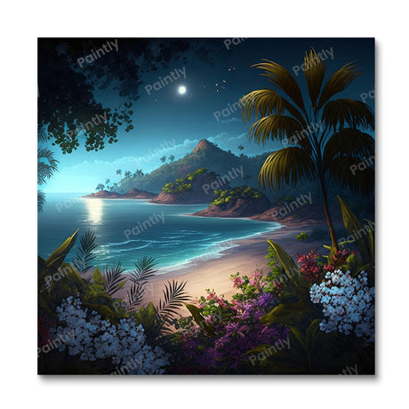 Moonlit Tropical Bliss IV (Diamond Painting) Diamond Painting kit