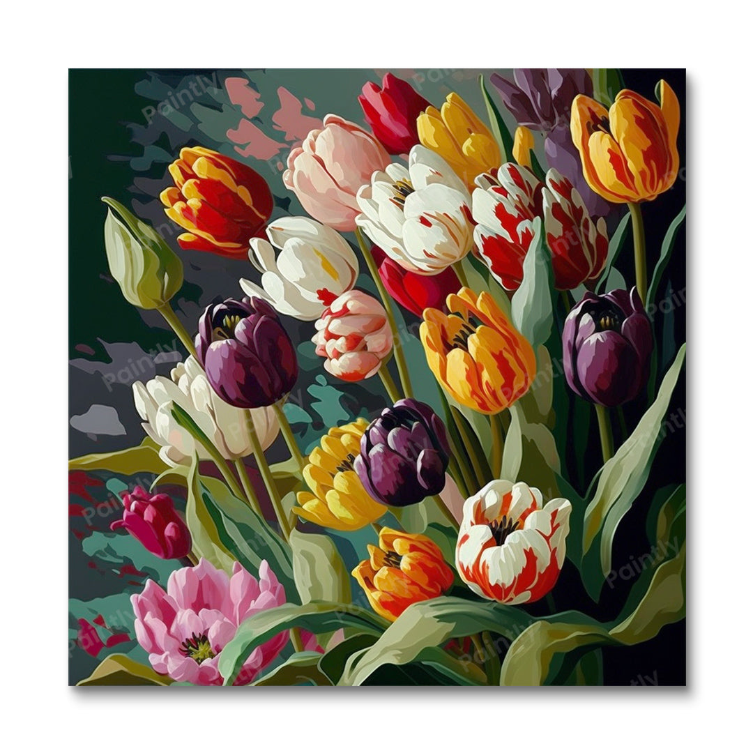 Tulips III (Board Canvas)