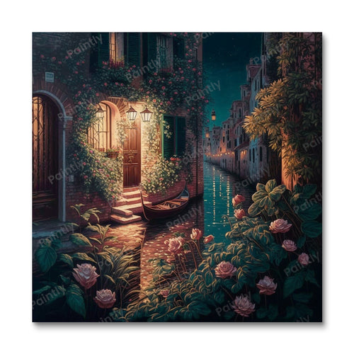 Venice Canal X (Board Canvas)