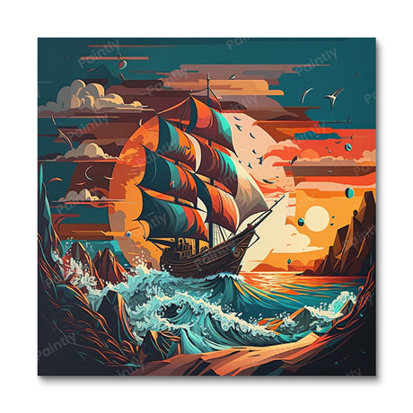Double Dusk Ship (Diamond Painting) Diamond Painting kit
