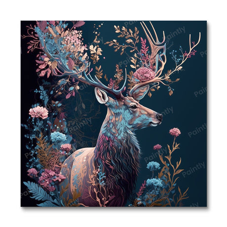Floral Deer III (Diamond Painting) Diamond Painting kit