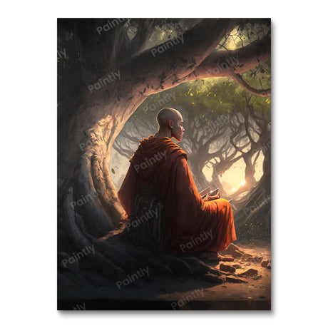 Unwavering Focus Monk II (Board Canvas) Spiritual Paint by Numbers kit