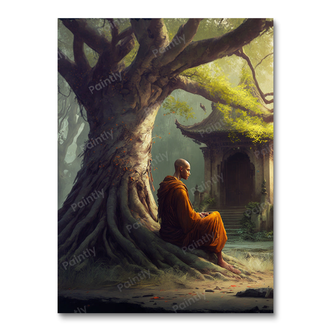 Unwavering Focus Monk III (Board Canvas)