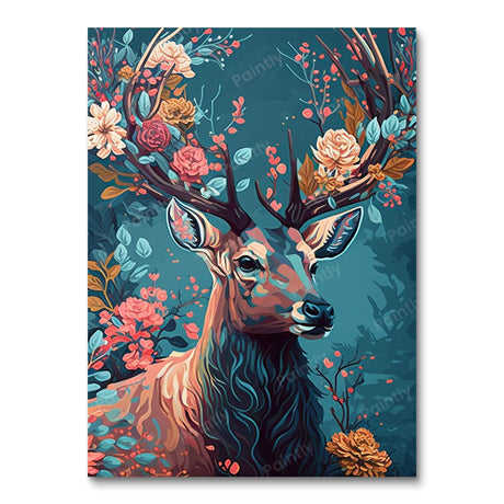 Floral Deer I (Diamond Painting) Diamond Painting kit