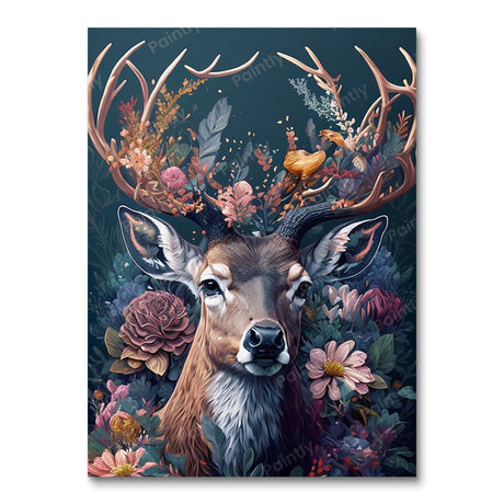 BOGO Floral Deer IV (60x80cm) People Paint by Numbers kit
