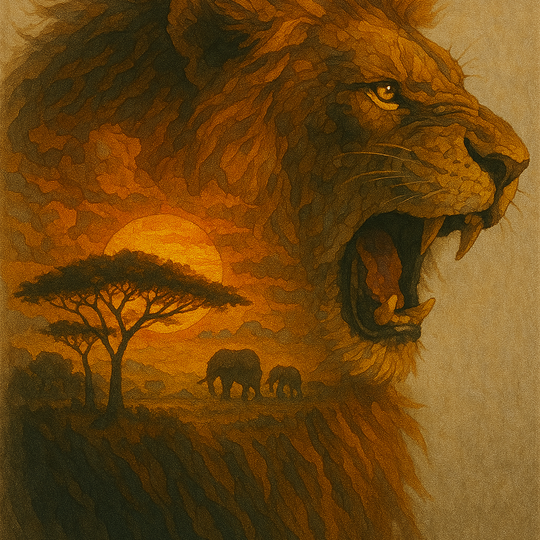 King of the Beasts at Sunset