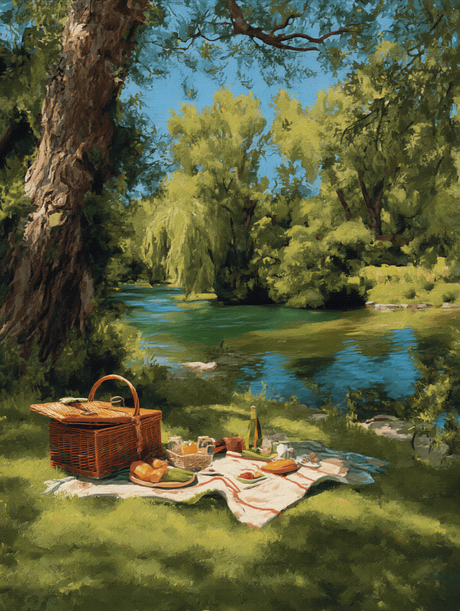 Lakeside Picnic Sunny Day (Diamond Painting) Diamond Painting kit