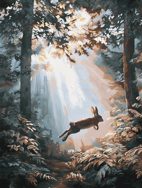 Leaping Rabbit Forest Sunlight (Diamond Painting) Diamond Painting kit