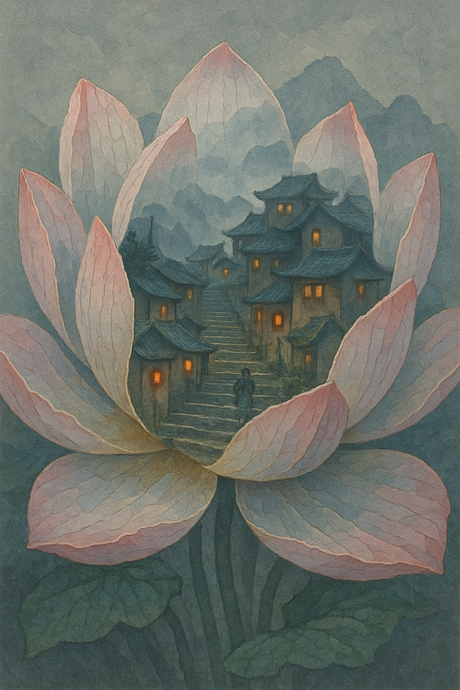 Lotus Blossom Village (Diamond Painting) Diamond Painting kit