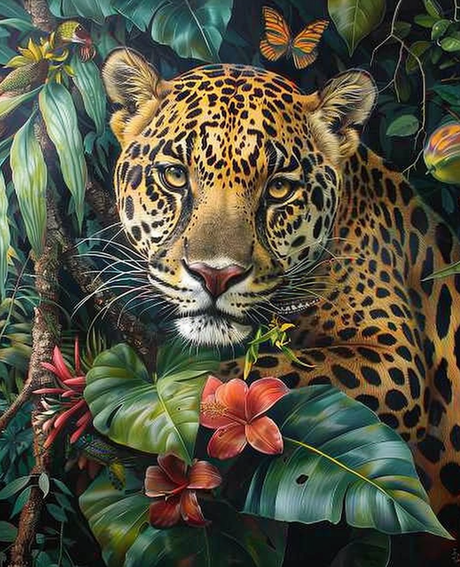 Lush Leopard Gaze (Diamond Painting) Diamond Painting kit