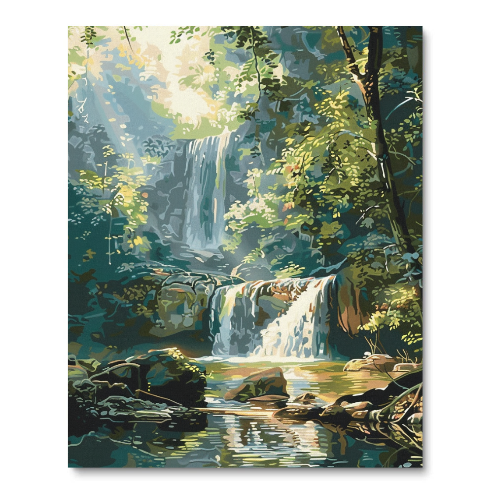 Lush Waterfall (Diamond Painting) Diamond Painting kit
