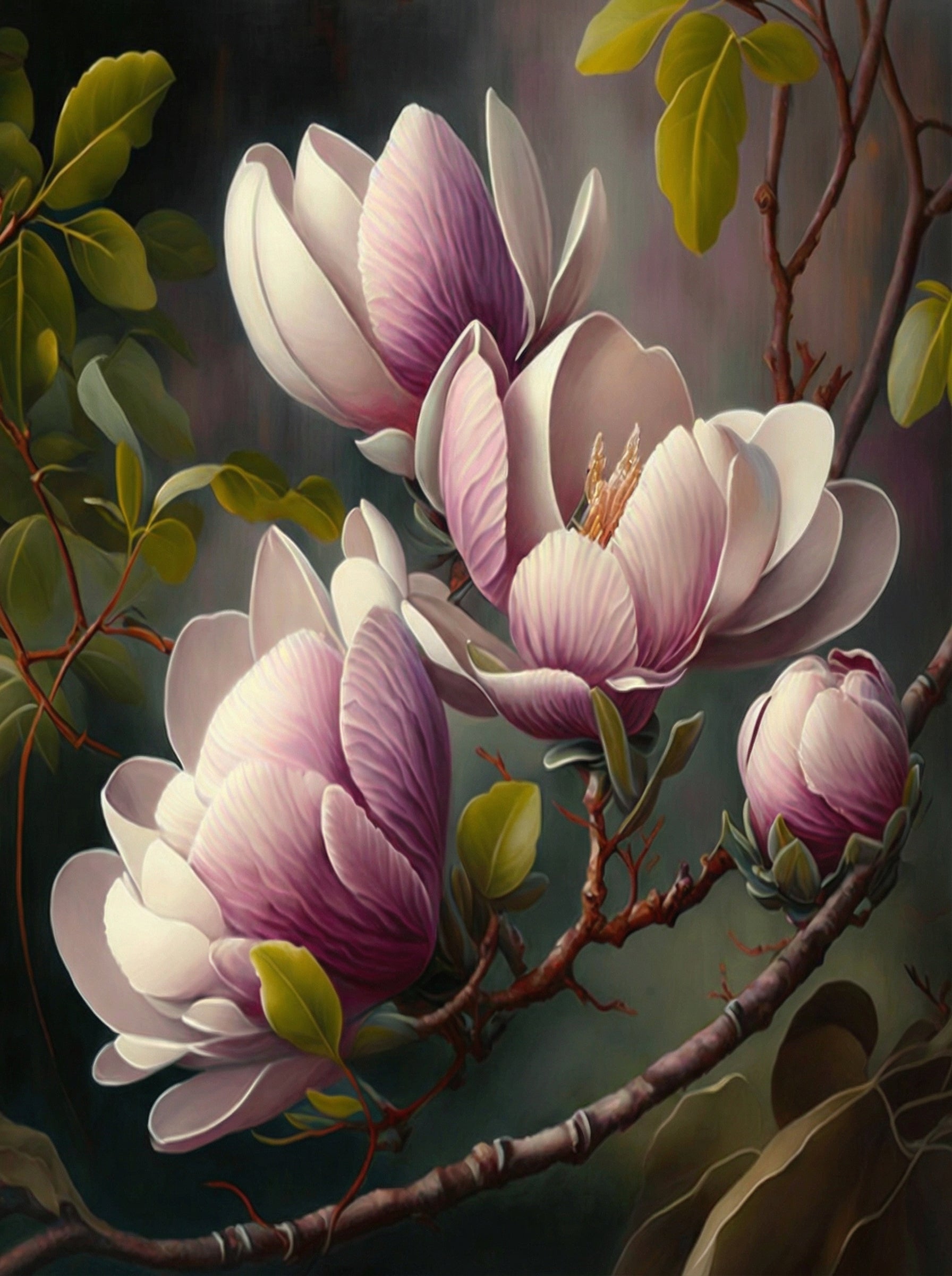 Magnolia Flowers (Paint by Numbers)
