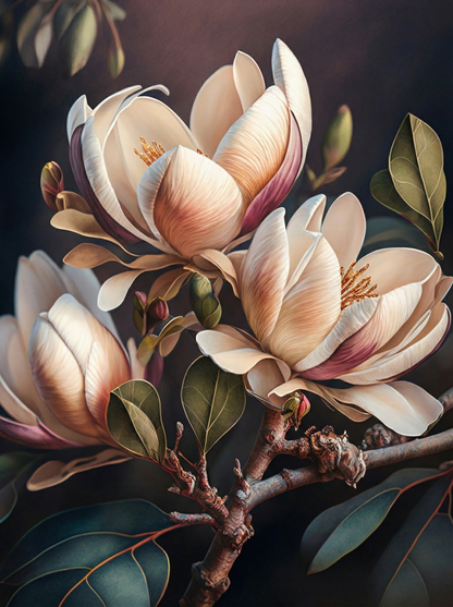 Magnolia Flowers VI (Paint by Numbers)