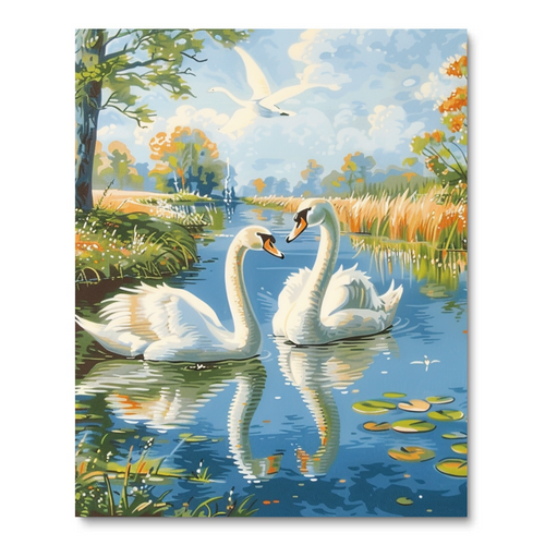 Majestic Swans (Diamond Painting) Diamond Painting kit