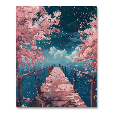 Moonlit Blooms on the Dock (Diamond Painting) Diamond Painting kit