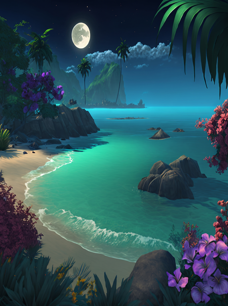 Moonlit Tropical Bliss III