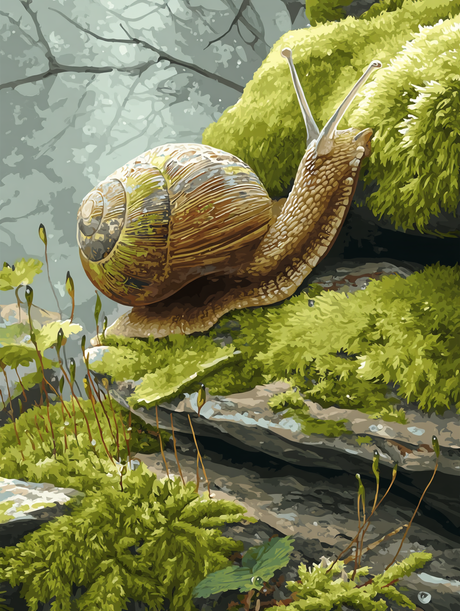 Moss Covered Snail Trail (Diamond Painting) Diamond Painting kit