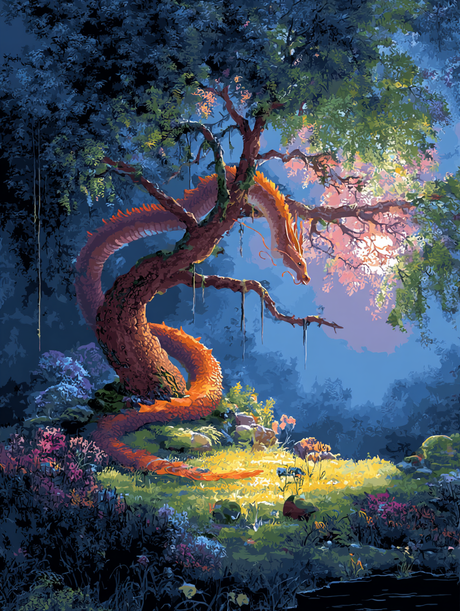 Mythical Creature Forest Scene (Diamond Painting) Diamond Painting kit