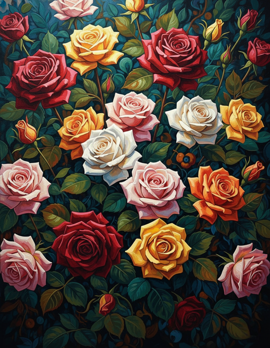 Garden of Roses (100 Color Diamond Painting)
