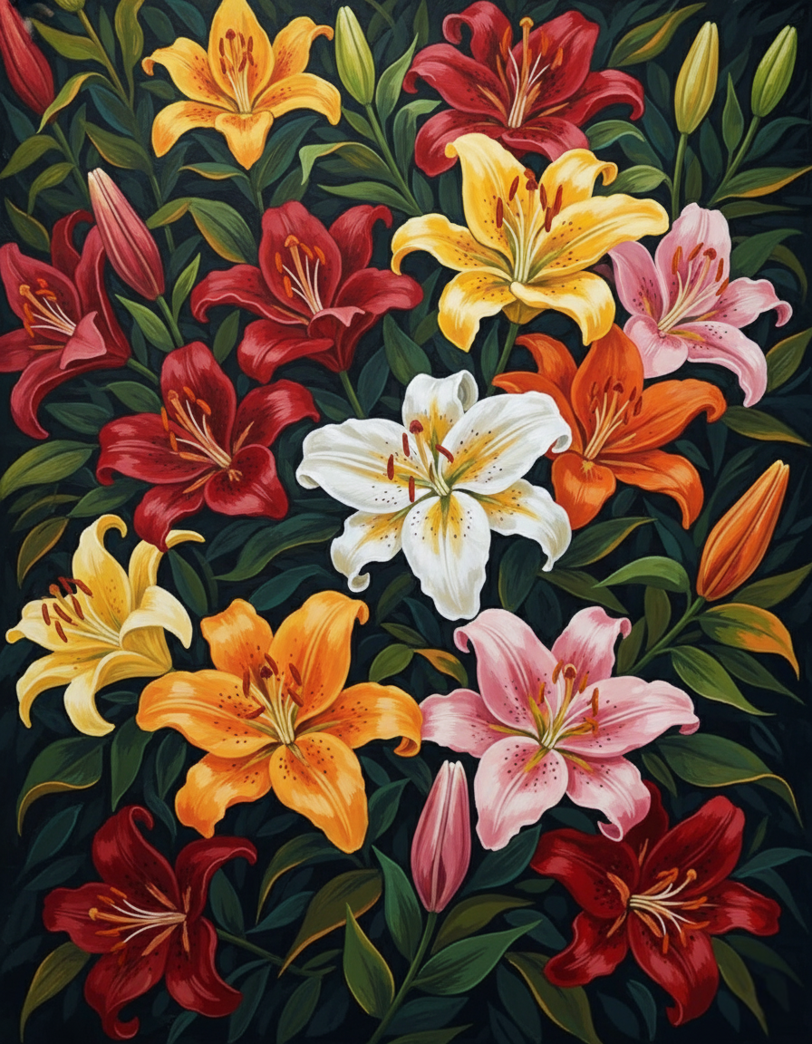 Garden of Lilies (Board Canvas)