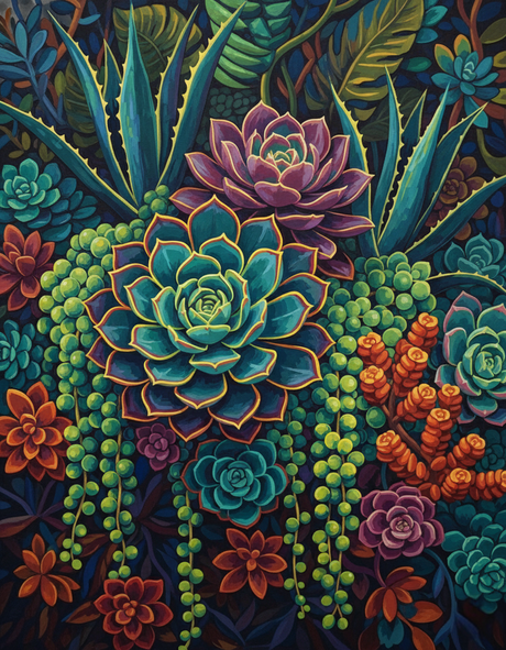 Succulent Cascade (Diamond Painting) Diamond Painting kit